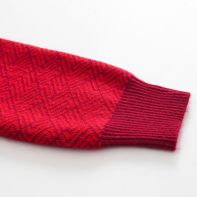 Middle-aged and elderly cashmere sweater men's V-neck cardigan thickened couple's cardigan coat loose large size sweater mother stitch