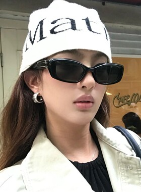 明星同款猫眼长方形窄框防晒墨镜