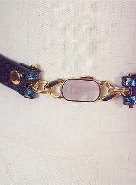 诊疗师手工定制 白贝母可刻字真皮choker高级项圈女情侣SM男小众