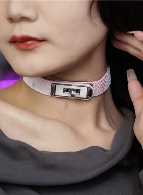 诊疗师手工定制 凯莉扣项圈真皮日常情侣颈链choker脖环k9女