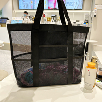 New Large Capacity Swimming Fitness Washing Bag Foldable Portable Multilayer Beach Travel Portable Containing Mesh Yarn Bag