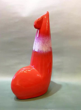 景德镇雕塑颜色釉大师作品生肖鸡