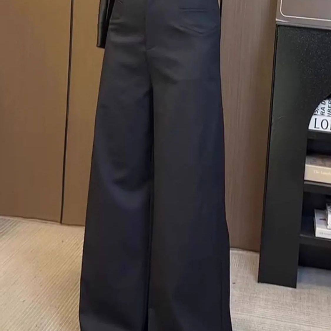 黑色西装阔腿裤女春秋冬新款大码胖mm梨形身材高腰垂感直筒拖地裤,淘宝优惠券,粉丝福利购,淘宝优惠卷