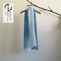 Zdyeing silk scarves scarves 100% mulberry silk Yunnan Dali Bai ethnic handmade blue dye India Grass Wood Dyed Silk Scarves