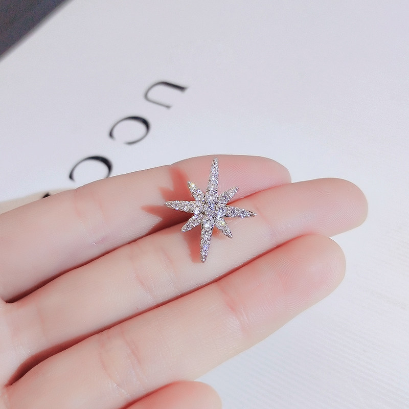 Anti-exposure button collar, small collar button collar pin, snowflake brooch, women's cufflinks, shirt pin, versatile corsage, high-end accessories