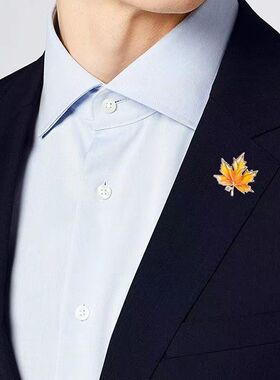 黄色枫叶胸针女高档银杏胸花领口防走光扣固定衣服别针高级感配饰