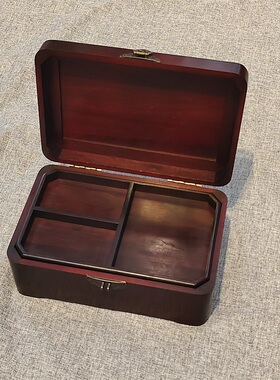 酸枝素面双层首饰盒手镯戒指饰品盒28*18*11cm