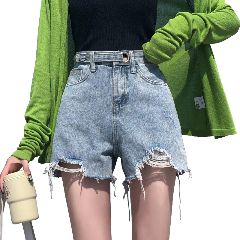 ins 2020 超高腰牛仔短裤女 年夏季装新款薄泫雅破洞网红阔腿热裤潮 ins 2020 超高腰牛仔短裤女 年夏季装新款薄泫雅破洞网红阔腿热裤潮