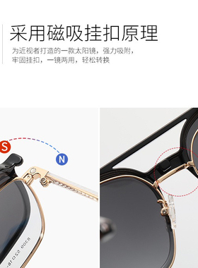 新款磁吸套镜太阳镜近视镜骑行眼镜男女眼镜架偏光墨镜开车钓鱼用