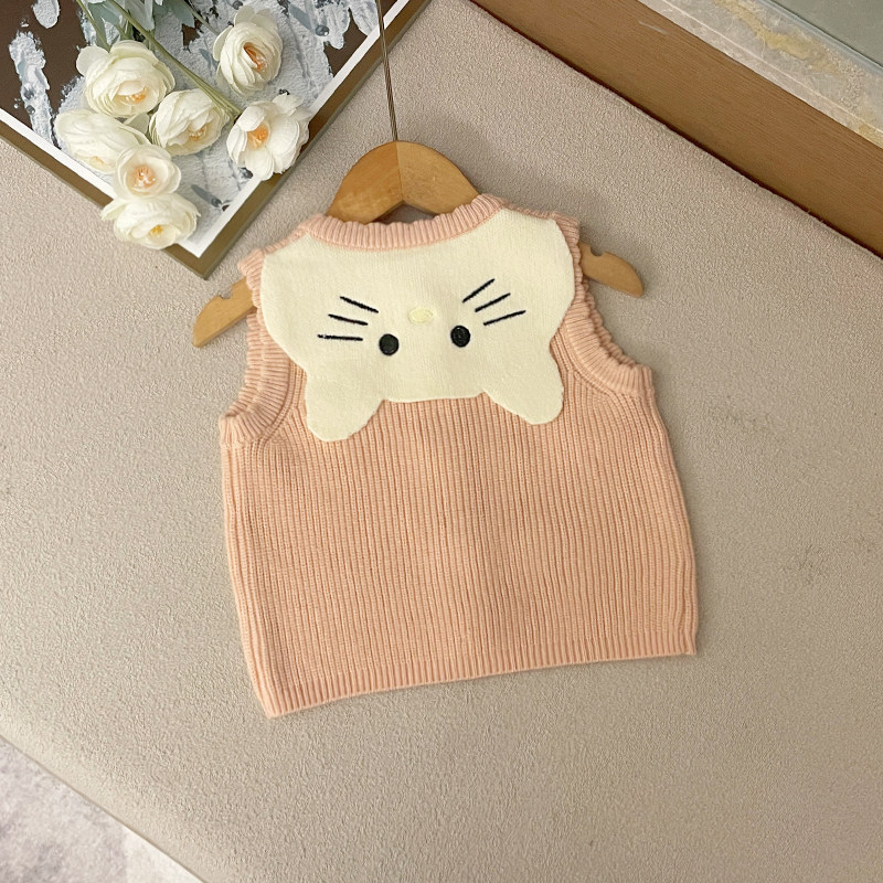 女童针织背心外穿小童坎肩宝宝无袖马夹上衣婴儿毛衣儿童马甲新款,淘宝优惠券,粉丝福利购,淘宝优惠卷