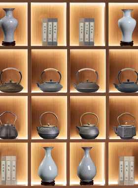 新中式高档家居复古摆件酒店茶室办公室酒柜壁柜陶瓷花瓶装饰摆设