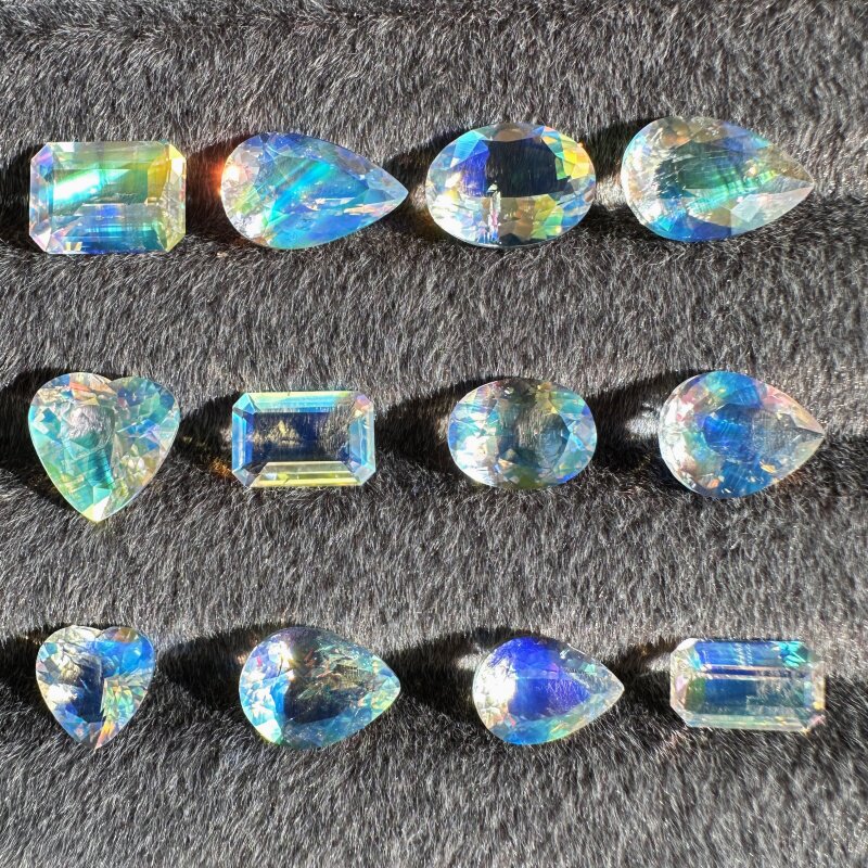 Natural Madagascar Rainbow Moonstone Loose Stone