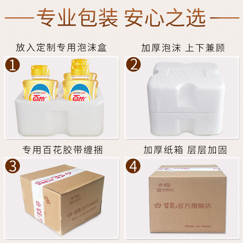 百花官方旗舰店中华老字号百花牌天然洋槐花蜂蜜纯正415g*3瓶土取蜂巢蜜2