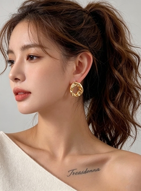 铜欧美女镂空耳钉夸张耳环