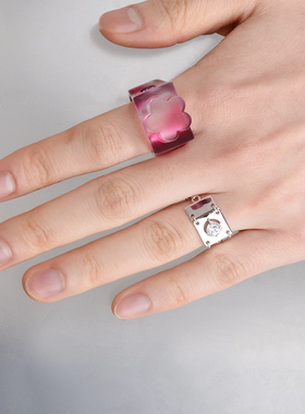 原创设计戒指银镀金酷男女同款