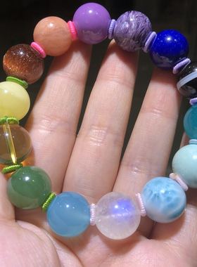 蜜蜡14mm海纹石碧玉diy多宝