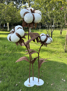 大型立体手工仿真棉花美陈橱窗