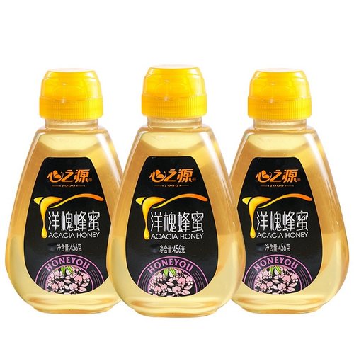 心之源纯正天然蜂蜜洋槐槐花峰蜜挤压小瓶便携装456g - 图3