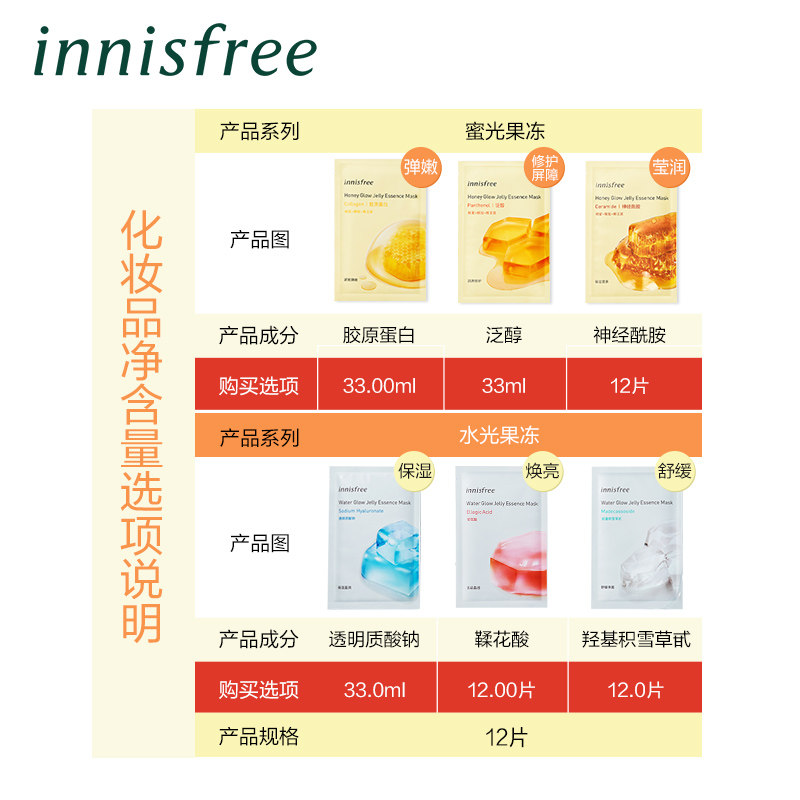 innisfree /悦诗风吟蜜光果冻面膜 innisfree贴片面膜