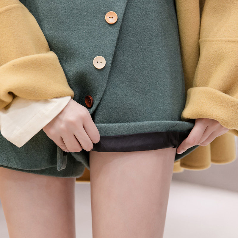 新款高腰毛呢秋冬宽松显瘦阔腿裤 离题服饰休闲裤