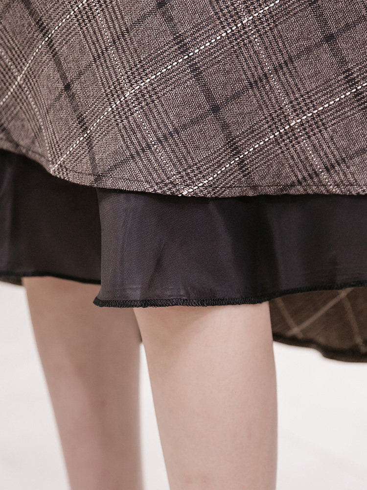 秋冬韩版复古格子遮胯显瘦半身裙 离题服饰半身裙