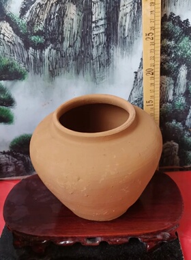 正宗陶土罐红土罐天然土烧制高15、18、20厘米带盖不带座发货