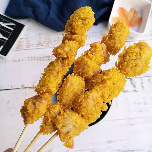 油炸小吃月牙鸡块15串德邻月芽鸡块小串裹粉调理鸡肉串炸串食材 - 图3
