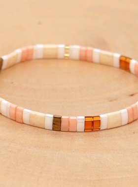 波西米亚复古民族风串珠手链时尚简约多层叠戴Tila珠手链弹力手串