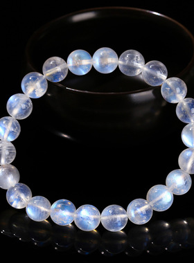 天然蓝月光手链女月影幽蓝清冷高级蓝斯里兰卡月光石手串饰品礼物