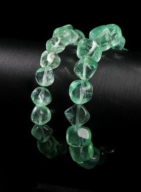 天然绿萤石糖豆手链异性随形水晶手串随形闺蜜礼物百搭手串礼物