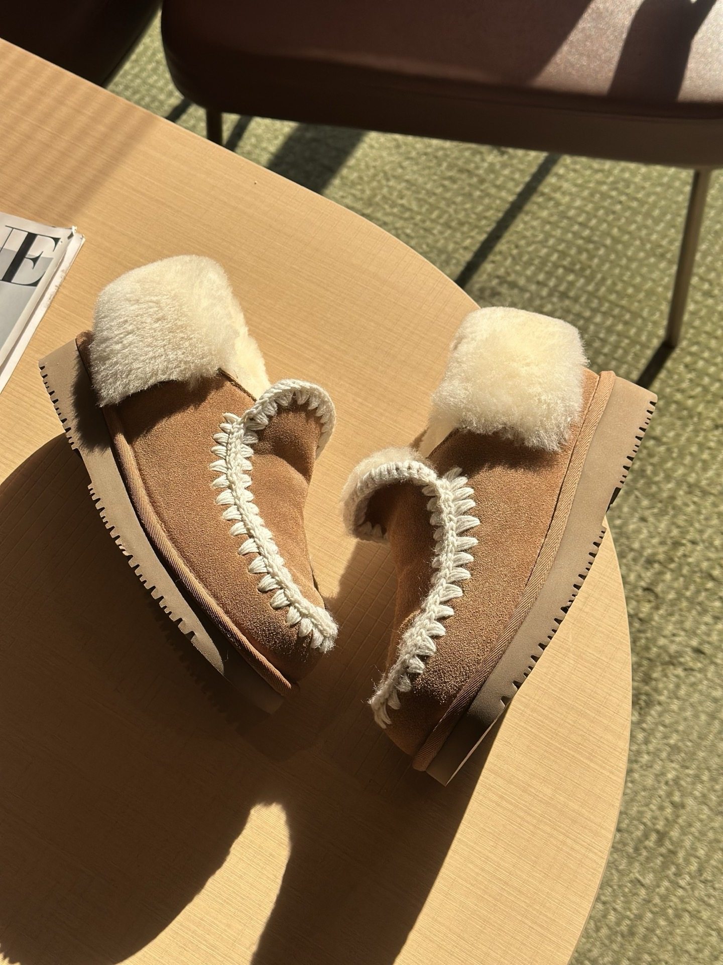 澳洲Auspecia羊皮毛一体雪地靴女钩线羊毛便鞋冬季新款外穿豆豆鞋,淘宝优惠券,粉丝福利购,淘宝优惠卷