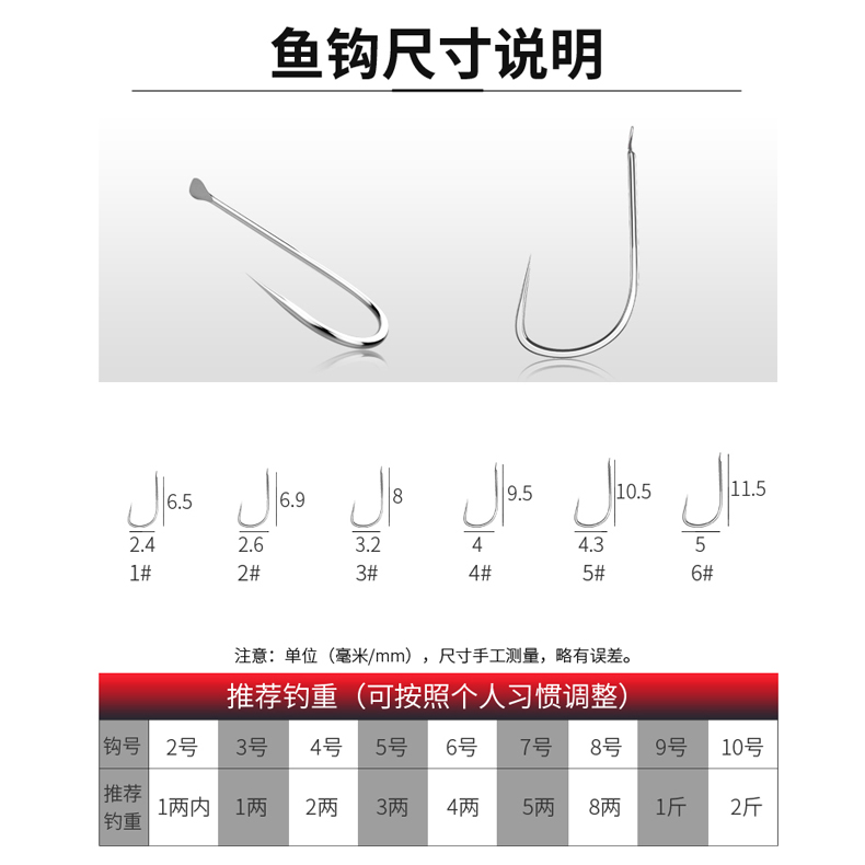 gamakatsu伽玛卡兹白袖鱼钩日本进口无倒刺蓝刀白条鲫鱼渔钩包邮 - 图1