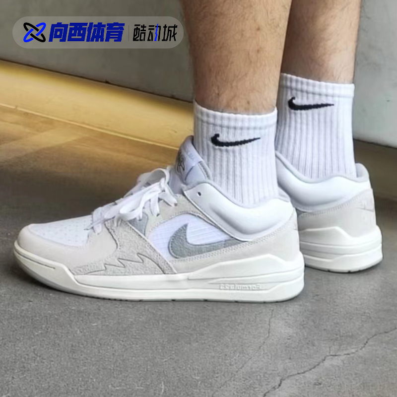 Air Jordan Stadium 90 白灰 复古低帮运动休闲鞋 DX4397-100 - 图0