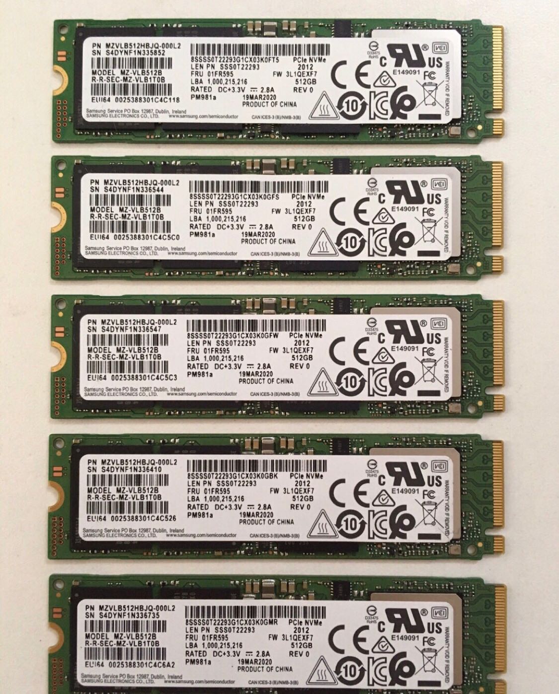 pm981a 512g pcie nvme ssd固态硬盘笔记本电脑台式机拆机三星-图1