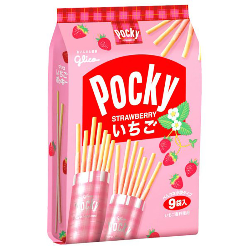 一朝杂货铺日本零食现货格力高Glico百奇Pocky草莓饼干棒119g9袋 - 图3