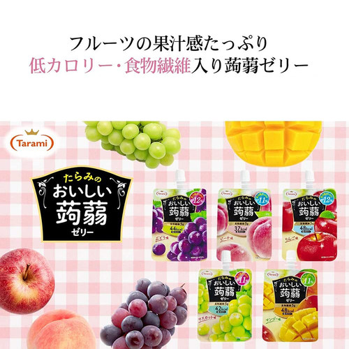 6包包邮现货日本多良见tarami蒟蒻吸吸果冻低卡水蜜桃味魔芋布丁 - 图0