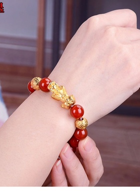 不掉色手串貔貅手链手串越南沙金