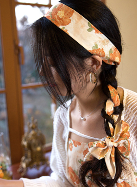 联名款《橙染芍花》加长编发带女
