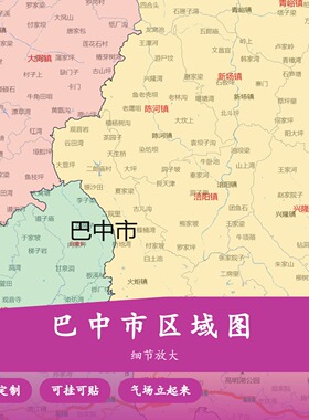 巴中市 现代简约装饰画 办公室挂画 定制地图挂图