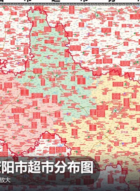 资阳市超市分布图 现代简约装饰画 办公室挂画 定制地图挂图