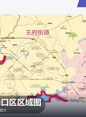 港口区区域图 现代简约装饰画 办公室挂画 定制地图挂图