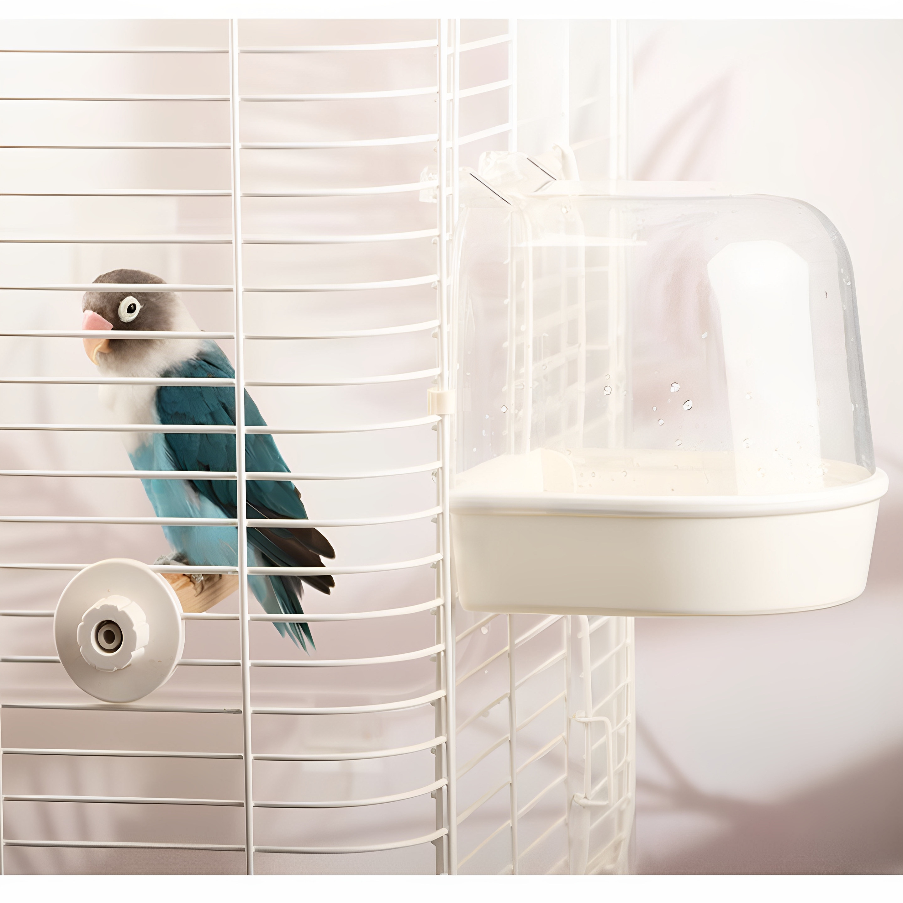 鹦鹉洗澡神器小型鸟洗澡盆虎皮牡丹小鸟洗浴盒多用喂食器防溅浴盆,淘宝优惠券,粉丝福利购,淘宝优惠卷