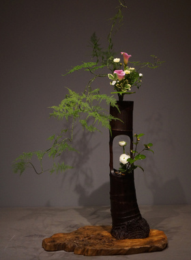 竹节禅意摆件中式插花