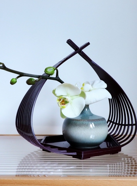 茶桌摆件新中式禅意插花艺术装饰品花瓶花艺茶席桌面花器茶台花艺