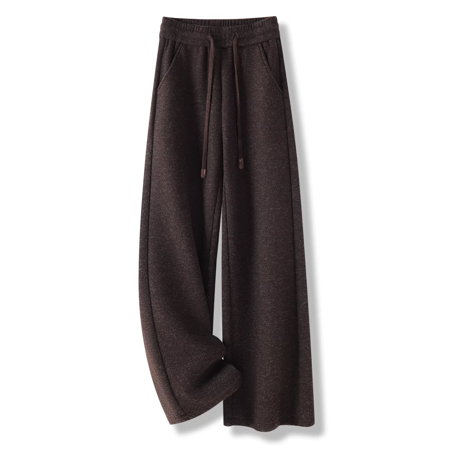 羊绒紫色阔腿裤女春秋款2026新款宽松显瘦窄版羊毛呢直筒拖地裤子,淘宝优惠券,粉丝福利购,淘宝优惠卷