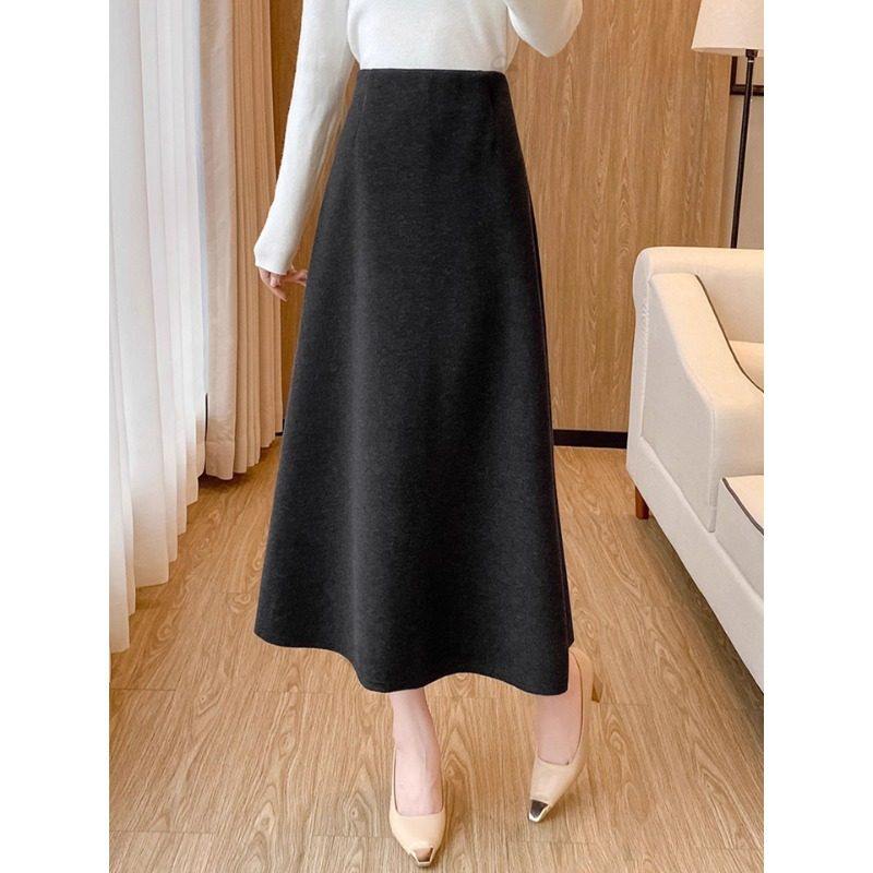 轻熟优雅毛呢半身裙女2026春季新款高腰显瘦A字长裙酒红色大摆裙,淘宝优惠券,粉丝福利购,淘宝优惠卷