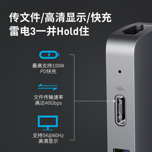 Anker Type-C扩展坞MacBook拓展坞7合2雷电3 HDMI转换器4K转接头 - 图1