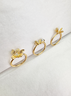 欧美外贸饰品戒指三件套女戒指金色轻奢时尚风