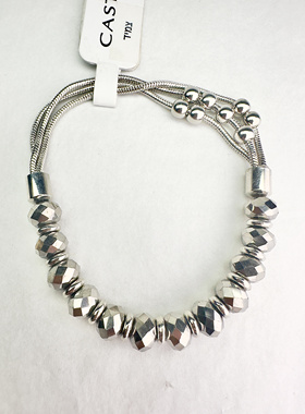 欧美外贸饰品手链女时尚个性复古轻奢质感玻璃珠铜链配饰