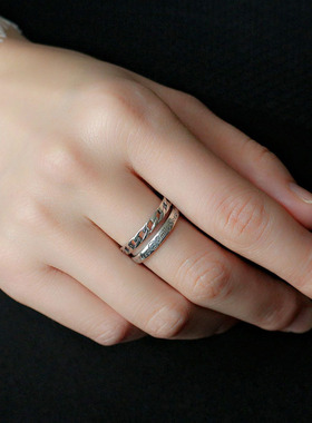 Kissilver女925纯银复古笑脸戒指